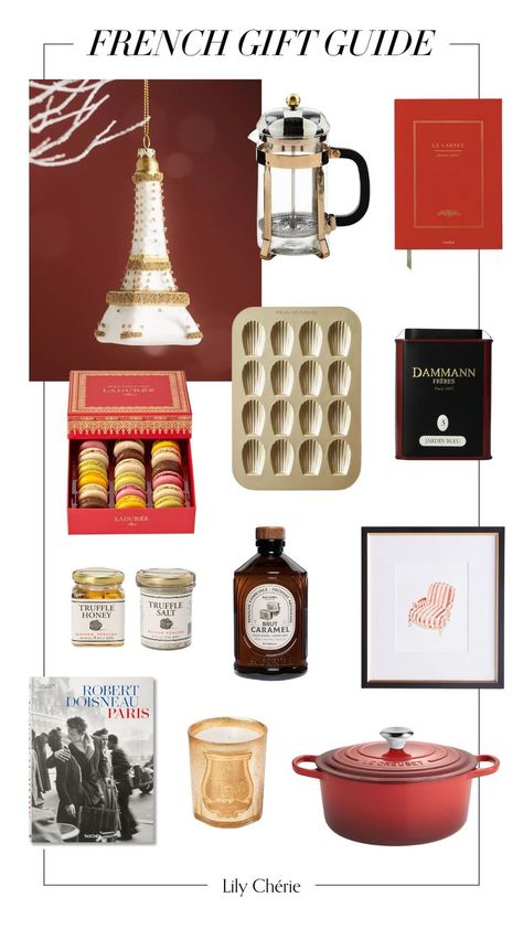 francophile gift guide French Gift Basket, Parisian Interior Style, Francophile Style, Francophile Gifts, Parisian Interior Design, Parisian Living Room, Parisian Apartment Decor, Parisian Kitchen, Beauty Gift Guide