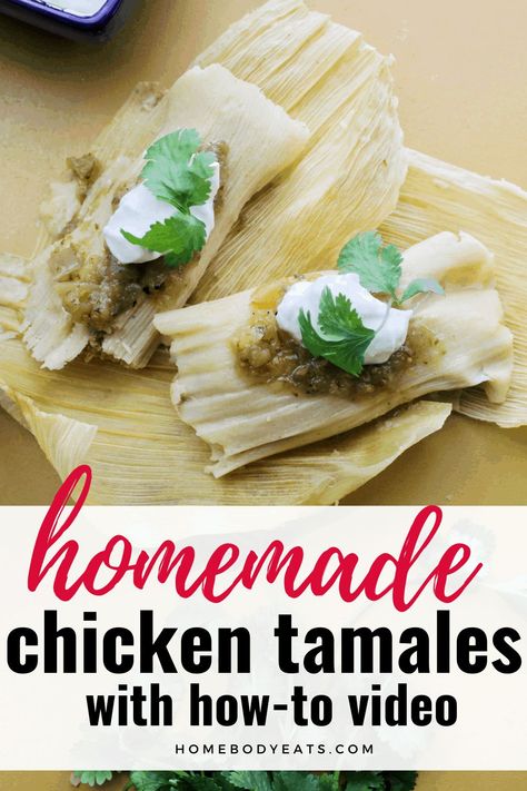 I wanted to learn how to make homemade tamales. This recipe has the best photos and video that walked me through everything! Definitely making these again! Dinner Party Recipes Make Ahead, Instant Pot Tamales, Healthy Dinner Party Recipes, Mexican Food Recipes Enchiladas, Mexican Food Recipes Beef, Chicken Tamale, Mexican Food Recipes Appetizers, Tamales Recipe, Chicken Tamales