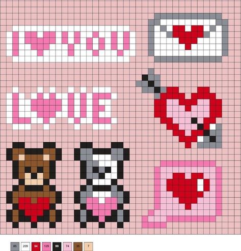 Pixel Art Pattern Valentines Day, Heart Pearler Bead Patterns, Perler Beads Ideas For Boyfriend, Cupid Pixel Art, Pixel Valentines Day, Valentines Hama Beads, Perler Valentine Patterns, Couple Perler Bead Patterns, Diy Perler Beads Patterns