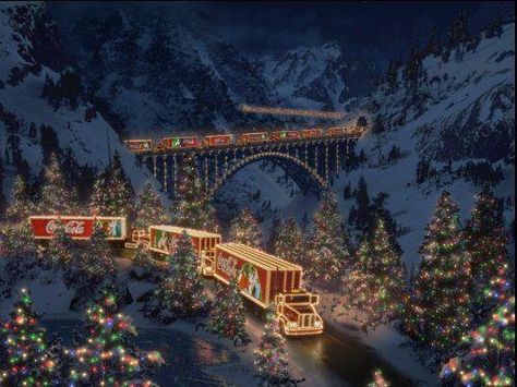 Coca Cola Christmas Train Coca Cola Christmas, Start Of Winter, Christmas Ad, Days Until Christmas, Christmas Train, Christmas Truck, Christmas Scenes, Merry Little Christmas, Christmas Is Coming