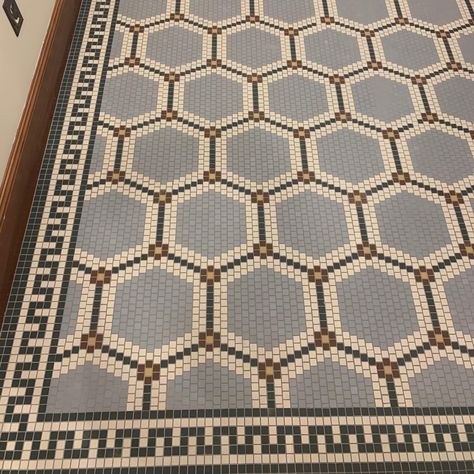 American Restoration Tile | 1" Hexagon Shop Pictures Historic Tile, Entryway Tile, Entry Tile, Entryway Flooring, Penny Tile, Mosaic Floor Tile, Patterned Floor Tiles, Tile Color, Tile Manufacturers