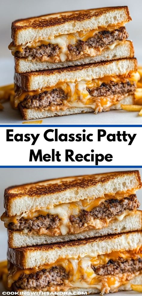 Looking for a satisfying dinner idea? This Classic Patty Melt Recipe combines juicy beef, melted cheese, and caramelized onions between crispy bread, delivering a delicious flavor that the whole family will love. Patty Melt Recipe, Caramelized Onions Recipe, Crispy Bread, Sweet Onions, Melt Recipe, Patty Melt, Chicken Patties, Grilled Onions, Fast Dinners