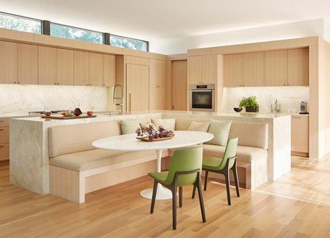 Unique Kitchen Island, Kitchen Island Designs, Banquette Seating In Kitchen, Unique Kitchen Design, Kitchen Banquette, Kitchen Island Ideas, Kitchen Island Table, Modern Kitchen Island, Kitchen Island With Seating