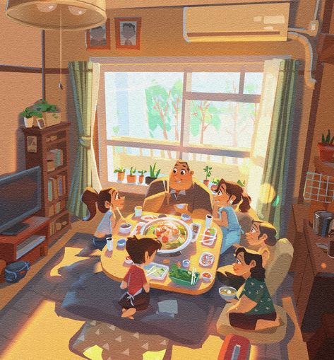 Book Illustration Design, I Miss My Family, Story Books Illustrations, Dry Pastel, Book Illustration Art, Family Illustration, Character Design Animation, Dreamy Art, Environment Concept Art