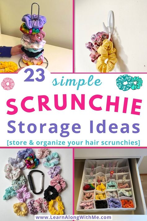 Get your hair scrunchies organized in style with these 23 simple Scrunchie storage ideas! From DIY solutions to store-bought options, we've got you covered. From clever hanging options to drawer organizers, these ideas will keep your scrunchies organized and easy to find. 

Check out our article now and say goodbye to scrunchie chaos!

#scrunchiestorageideas  #storageforhairscrunchies  #storinghairscrunchies  #hairscrunchiestorage  #bathroomorganization #hairaccessoriesorganization Scrunching Storage, Hair Scrunchie Storage Ideas, Diy Scrunchie Holder On Wall, How To Organize Scrunchies, Scrunchie Storage Ideas, Girls Bedroom Organization Ideas, Hair Elastic Storage, Diy Scrunchie Holder, Scrunchie Organization