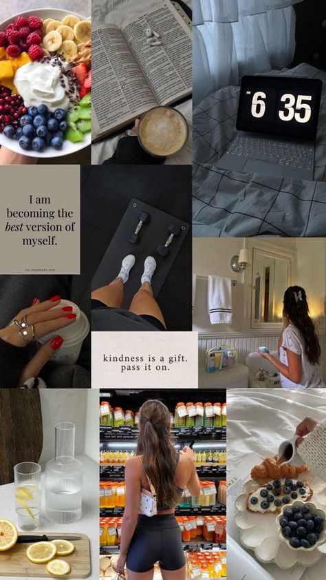 health, fitness, faith, discipline, etc. Health And Fitness Mood Board, Discipline Mood Board, Pilates Aesthetic Collage, Healthy Mood Board, Wellness Mood Board, Step Into Your Power, Fitness Vision Board, Vision Board Examples, Vision Board Wallpaper