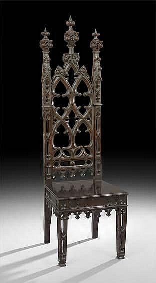 Gothic Revival Furniture, Gothic Chair, Gothic Interior, Medieval Furniture, Gothic Ideas, Dark Decor, Gothic Furniture, Hall Chair, Goth Decor