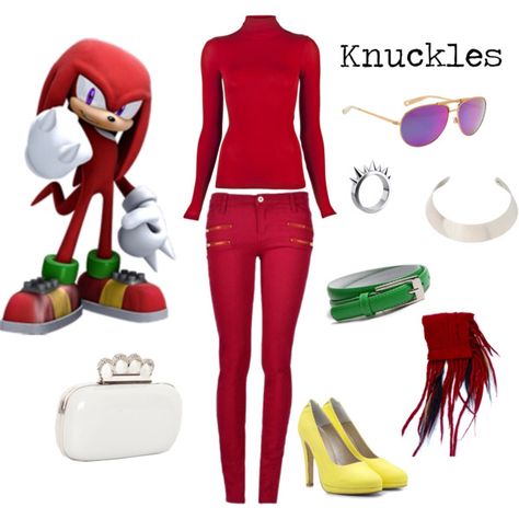 Knuckles the Echidna Knuckles Costume, Sonic The Hedgehog Halloween Costume, Adventure Time Clothes, Sonic Costume, Knuckles The Echidna, Mood Clothes, Prom Girl Dresses, Creative Costumes, Costume Diy