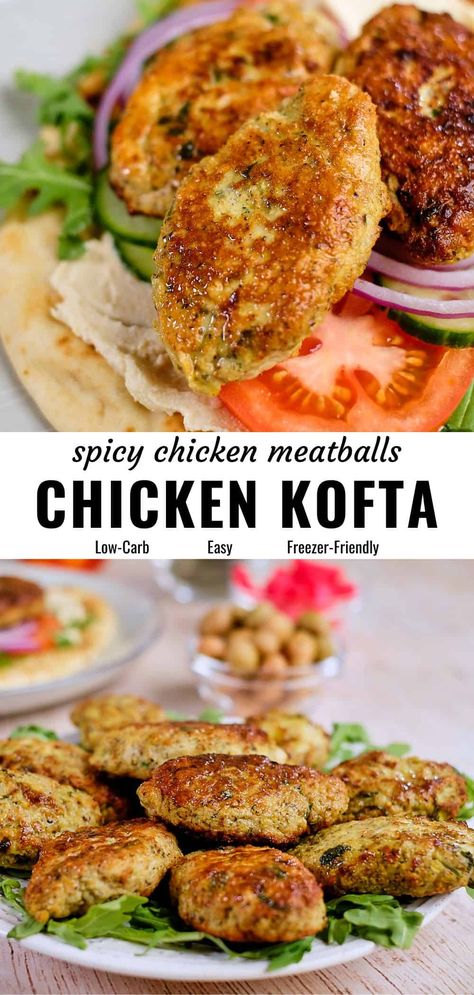 Chicken Kofta With Tzatziki And Lemon Dill Rice, Indian Chicken Meatballs, Chicken Kofta Recipe Pakistani, Chicken Kefta Kabobs, Reuse Chicken Leftovers, Ground Chicken Kofta, Ground Chicken Indian Recipes, Kofta Recipe Chicken, Recipes With Minced Chicken