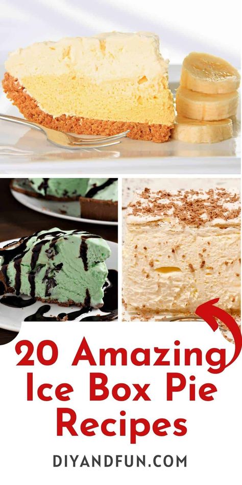 Ice Box Pie Recipes, Icebox Pies, Ice Box Pie, Sugar Free Pie, Ice Cream Pie Recipe, Baking Recipes Pie, Icebox Cake Recipes, Summer Pie, Icebox Pie