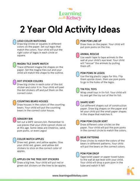 Toddler ActivityIdeas.pdf At Home Activities For Two Year Olds, Two Year Old Learning Goals, One Year Old Lesson Plans Ideas, Age 2 Activities, Toddler Activities Daycare Lesson Plans, Outside Activities For Kids Toddlers, Homeschool Two Year Old, Two Year Old Educational Activities, Toddler Preschool Schedule