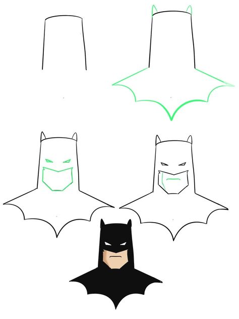 Drawing Batman Easy, Lego Batman Drawing Easy, Batman Doodle Easy, Batman Sketch Easy, Easy Stuff To Draw Step By Step, Batman Tutorial, Simple Doodles Step By Step, Easy Cartoon Drawings Step By Step, Easy Things To Draw Step By Step