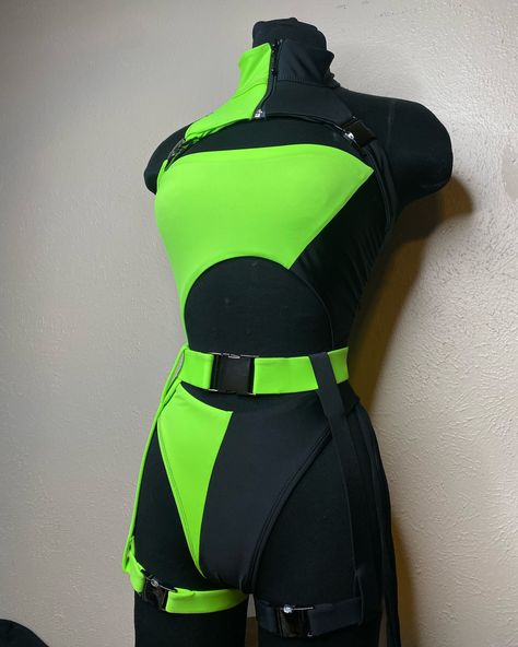 Who will you be this Halloween? 🎃💕✨ #halloweencostume #halloween #raveoutfit #rave #cosplay #comic #comiccon Neon Green Rave Outfit, Shego Halloween, Shego Halloween Costume, Green Rave Outfit, Shego Costume, Shego Cosplay, Rave Halloween Costumes, Halloween Rave, Cosplay Fashion