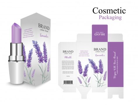 Lavender Packaging Design, Lipstick Design, Set Packaging, Lipstick Box, Cosmetic Creative, Trifold Brochure Design, Adobe Illustrator Graphic Design, Lipstick Designs, Perfume Packaging