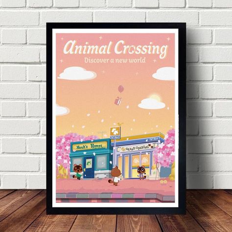 Animal Crossing Poster Canvas Paintings Poster Hanging Home - Etsy Animal Crossing Poster, Paintings Poster, Poster Hanging, Hanging Home Decor, Hanging Posters, Canvas Paintings, Decor Wall Art, Grand Opening, Canvas Poster