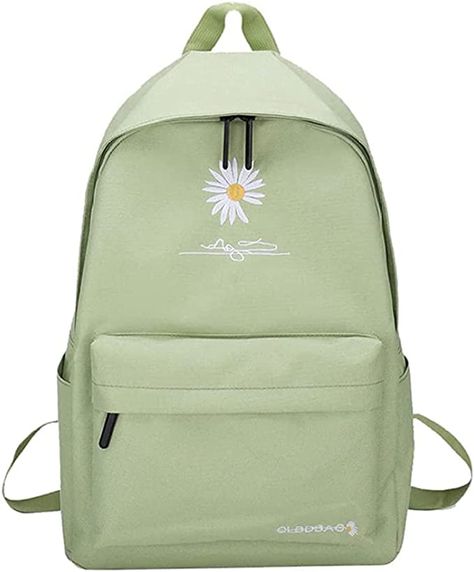 Women Backpack Shoulder Bag, Daisy Flower Embroidery School Bag for Teenage Girl Student Travel Daypack Bagpack Green : Amazon.co.uk: Fashion Daisy Flower Embroidery, Embroidery School, Student Travel, Travel Daypack, Flower Embroidery, School Bag, Bagpack, Daisy Flower, Daisy