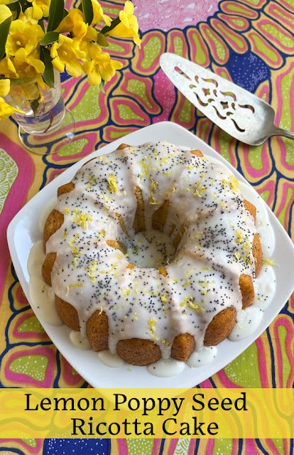 Food Lust People Love: Rich, tender and oh, so flavorful, this lemon poppy seed ricotta cake is speckled, with seeds but also tiny dots of the soft white ricotta cheese. The tart lemon glaze with the sprinkle of zest and more poppy seeds is a tasty addition. Lemon Ricotta Poppyseed Cake, Spring Trifle, Lemon Poppy Seed Bundt Cake Recipe, Poppyseed Bundt Cake, Poppy Seed Bundt Cake, Poppy Cake, Lemon Poppyseed Cake, Poppy Seed Cake, Lemon Bundt Cake