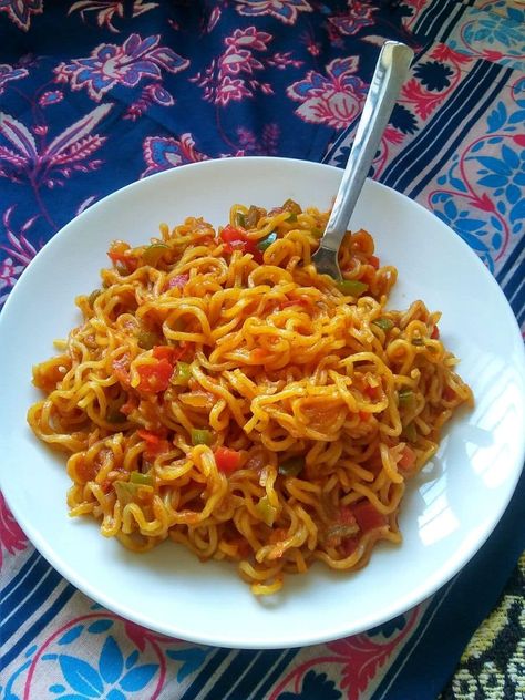 Vegetable Masala Maggi Noodles Recipe | Masala Maggi Noodles - Spoons Of Flavor Masala Maggi, Vegetable Masala, Maggi Masala, Noodles Vegetables, Maggi Noodles, Maggi Recipes, Indian Food Photography, French Toast Rolls, Noodle Recipe