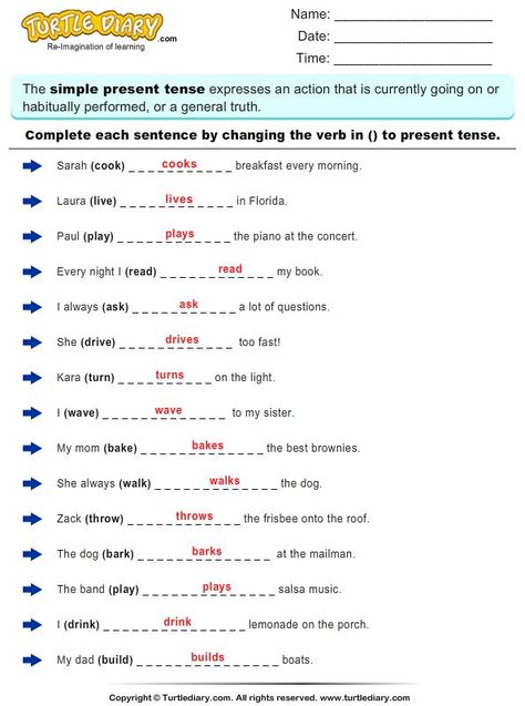 simple present tense worksheets with answers #worksheets #with #answers #simple #present #tense / worksheets with answers _ english grammar worksheets with answers _ modal verbs worksheets with answers _ present tense worksheets with answers _ simple present tense worksheets with answers _ mixed tenses worksheets with answers _ present perfect worksheets with answers _ punctuation worksheets with answers Present Tense Worksheets With Answers, Present Tense Worksheets, Simple Past Tense Worksheet, Simple Present Tense Worksheets, Past Tense Worksheet, Ela Worksheets, English Grammar Exercises, English Grammar Tenses, Simple Present Tense