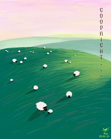 Flock Of Sheep Illustration, Counting Sheep Illustration, Sheeps Illustration, Sheep Illustration Design, Prairie Illustration, Meadow Illustration, Sheep Poster, Sheep Graphic, Postcards Inspiration