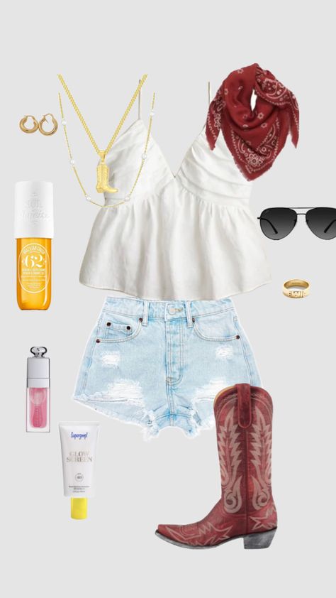 country concert Frat Party Outfit, Cute Concert Outfits, Preppy Country, Megan Moroney, Country Fits, Fair Outfits, Beachy Outfits, Nashville Outfits, Country Concert Outfit