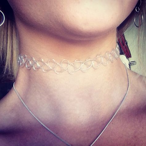 Clear glitter tattoo choker Angel Halloween, Tattoo Choker, Glitter Tattoo, Gender Envy, Link In Bio, Choker, Choker Necklace, Chain Necklace, Fashion Inspo