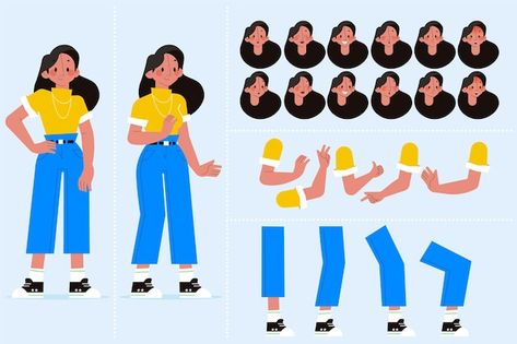 Vector Illustration Character, About Character, Vector Character Design, Person Drawing, Character Model Sheet, Cool Outfit, Motion Graphics Design, Character Poses, Vector Character