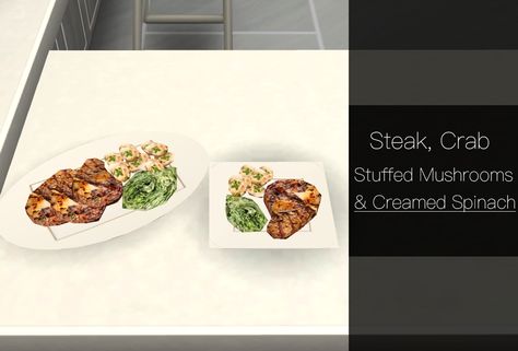 Baking Dish Recipes, Steakhouse Recipes, Ruths Chris Steakhouse, Ruth Chris, Crab Stuffed Mushrooms, Chicken Fried Steak, Custom Recipe, The Sims 4 Download, Biscuits And Gravy