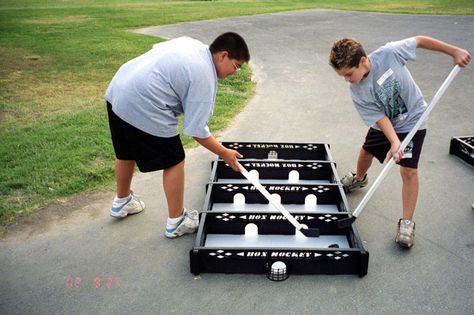 Box Hockey Box Hockey Int BOX HOCKEY game Hockey training aid since 1994 Stag And Doe Games, Hockey Training Aids, Home Made Games, Box Hockey, Card Box Ideas, Backyard Ice Rink, Hockey Diy, Hockey Crafts, Post Prom