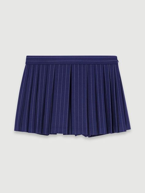 Navy pleated skirt