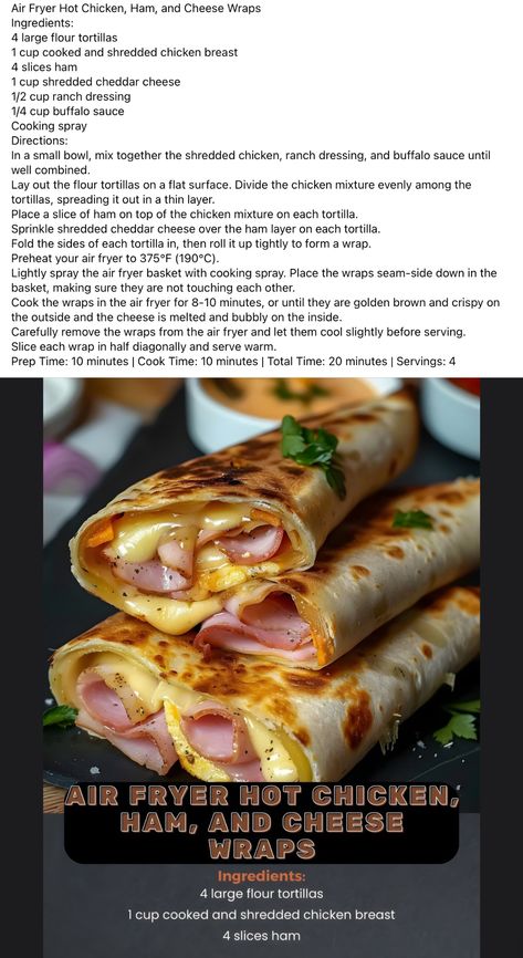 Air Fryer Hot Chicken, Ham, and Cheese Wraps Air Fryer Hot Chicken Ham And Cheese, Air Fryer Chicken Ham And Cheese Wraps, Air Fryer Hot Chicken Ham And Cheese Wraps, Airfryer Toast, Airfryer Lunch, Air Fryer Hot Chicken, Ham And Cheese Wraps, Chicken Ham And Cheese, Cheese Wraps