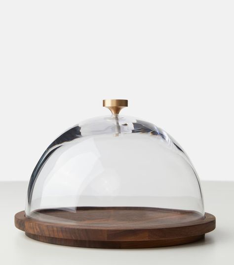 MICHAEL VERHEYDEN Cheese dome crystal glass cloche  cheese but is equally suited to presenting small cakes Cheese Dome, Home Decor Brands, Glass Cloche, Art Table, Plaid Design, Solid Walnut, Art Decoration, Crystal Glass, The Kitchen