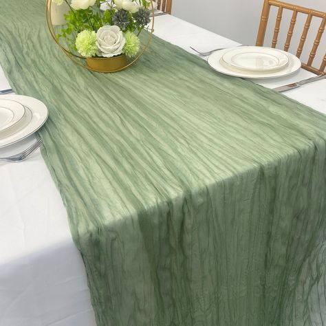 PRICES MAY VARY. PACKAGE:You will get 1 Pcs 35"Wx120"L(10FT) chiffon table runner is perfect for 3-4FT long table. SOFT MATERIAL:The long table runner is made of high quality polyester soft to touch comfortable and long-lasting. ELEGANT DESIGN:This romantic vintage gauze table runners has a rustic-elegant look.Perfct to create beautiful folds or leave it flowing loose onto the floor add a delicate. WIDELY OCCASION:The table runner good choice for birthday parties, theme party, engagement banquet Wedding Long Table Decor, Piano Fireplace, Sage Green Table Runner, Tulle Table Runner, Sage Green Table, Chiffon Table Runner, Sage Green Baby Shower, 55th Wedding Anniversary, Cheesecloth Table Runner