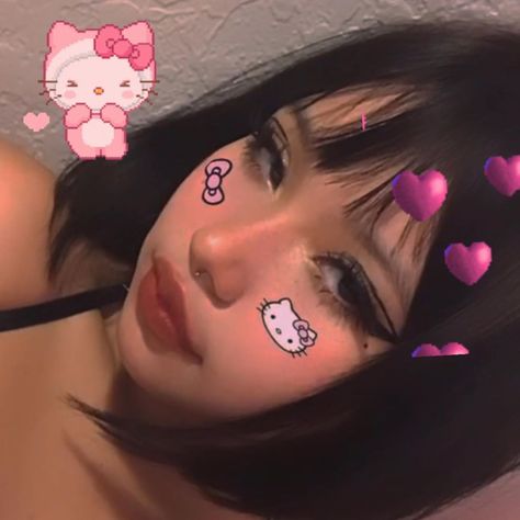 Abcidy ☺︎︎ on Instagram: “Uhh ima post again oops I felt cute in these soooo” Hello Kitty Face Paint, Kitty Face Paint, Hello Kitty Face, A Girl, Face Paint, Hello Kitty, Kitty, Paint, Pink