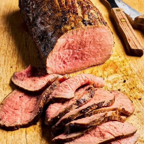 How to Cook Eye of Round Roast | Cook's Illustrated Costco Meal Plan, Eye Round Roast, Chuck Roast Recipe, Eye Of Round Roast, Eye Of Round, Smoked Prime Rib, Meat Injector, Beef Roasts, Roast Beef Dinner