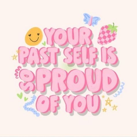 Your Past Self Is So Proud Of You, Ipad Quotes, Affirmation Notebook, Preppy Quotes, Pastel Quotes, Quotes Icons, Be Proud Of Yourself, Cute Motivational Quotes, Ipad Stuff