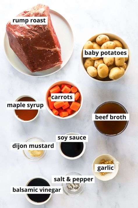 Slow Cooker Rump Roast Recipe - iFoodReal.com Rump Roast Slow Cooker Recipes, Slow Cooker Rump Roast Recipes, Crock Pot Rump Roast Recipe, Dutch Oven Rump Roast, Best Rump Roast Crock Pot Recipes, Rump Roast Slow Cooker, Beef Rump Roast Recipes Crock Pots, Rump Roast Crock Pot Recipes Slow Cooker, Beef Rump Roast Crock Pot