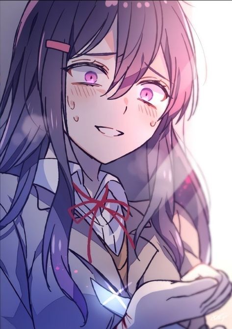 Ddlc Yuri Fanart, Yuri Ddlc Pfp, Yuri Ddlc Fanart, Dark Pfp Aesthetic, Ddlc Yuri, Yuri Ddlc, Yandere Girl, Silly Games, Psychological Horror