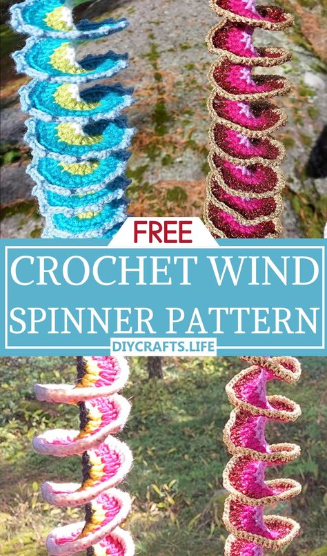 Crochet Spinner Ornament Patterns For Ultimate Decorations - DIY Crafts Crochet Wind Spinner, Crochet Netting, Leftover Yarn Project, Spiral Crochet Pattern, Wind Spinners Diy, Yarn Spinner, Spinners Diy, Flower Spinner, Christmas Crochet Blanket