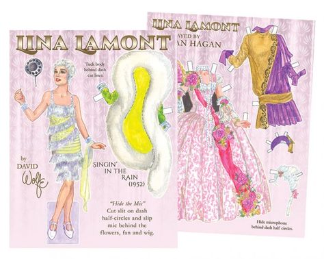 Lina Lamont by David Wolfe [A David Wolfe Hollywood Tribute] : Paper Dolls of Classic Stars, Vintage Fashion and Nostalgic Characters, for Kids and Collectors Lina Lamont, David Wolfe, Stars Vintage, Singing In The Rain, Musical Movies, In The Rain, The Rain, Paper Dolls, Movie Stars