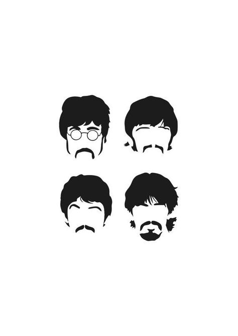 Minimalist Beatles The Beatles Graphic Design, Beatles Tattoo, Silhouette Disney, Beatles Poster, Guitar Wall Art, Beatles Love, Cover Facebook, Beatles Art, Tattoos Geometric