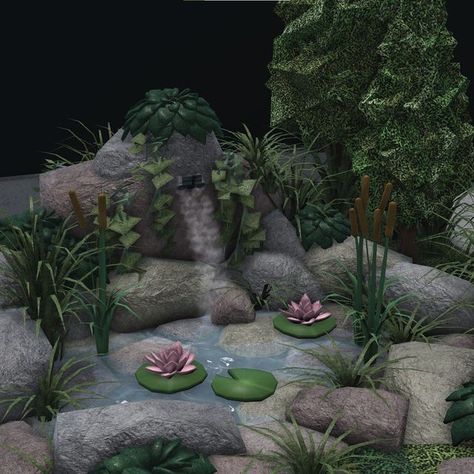 Float on Instagram: "was bored so heres a Pond #bloxburg #bloxburgbuilds #bloxburghacks" Random Bloxburg Builds, Bloxburg Wonderland, Aesthetic Realistic Bloxburg House, How To Make A Pond In Bloxburg, Garden Inspo Bloxburg, Bloxburg Kingdom Layout, Cute Bloxburg Garden Ideas, Bloxburg Garden House Ideas, Bloxburg Exterior Garden