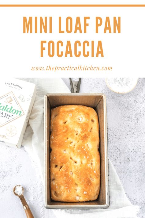 This scaled down recipe uses just one cup of flour to make a mini focaccia that bakes up golden brown and fluffy on top with a crispy bottom in a standard loaf pan. Mini Focaccia, Easy Focaccia, Foccacia Bread, Focaccia Bread Recipe, Focaccia Recipe, Mini Loaf Pan, Focaccia Bread, Mini Loaf, Cooking For One