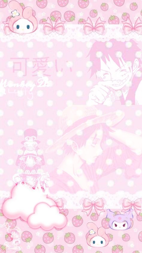 A cute and soft luffy wallpaper ! Pink Luffy Wallpaper, One Piece Pink Wallpaper, Pink One Piece Wallpaper, Luffy Wallpaper, Cute Backrounds, One Piece Wallpaper, One Piece Wallpaper Iphone, Pink One Piece, Background Ideas