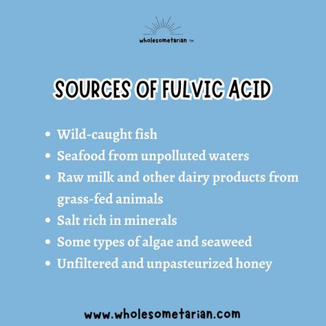 Discover the secret of nature's health booster: Fulvic Acid! 🌿 ✨ From enhancing nutrient absorption to its antioxidant power, learn how this powerhouse compound can elevate your well-being. Dive into our blog and unlock the benefits of Fulvic Acid! #Wholesometarian #NaturalHealth #FulvicAcidBenefits #fulvicminerals #fulvicacid #fulvic #organic #blackoxygenorganics #humicacid #guthealth #traceminerals #nature #healthylifestyle #inflammation #humic #nutrientabsorption #minerals #mudhealth ... Fulvic Acid Benefits, Mineral Nutrition, Wild Caught Fish, Nutrient Absorption, Humic Acid, Fulvic Acid, Trace Minerals, Fish And Seafood, Gut Health