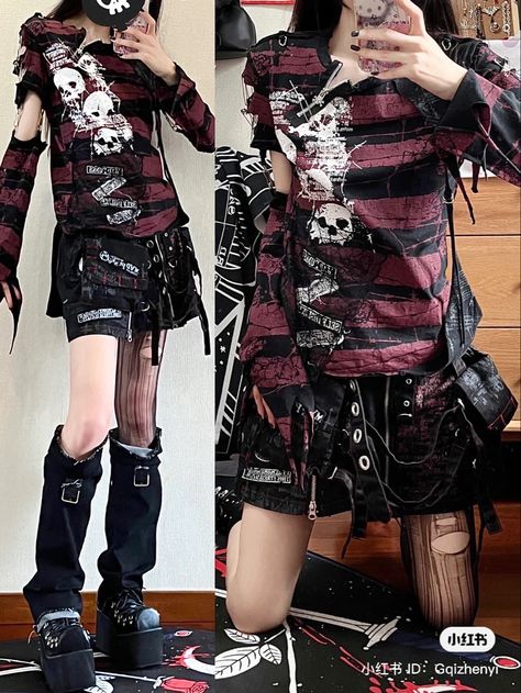 Goth Harajuku Street Styles, Vkei Outfits Casual, Visual Kei Outfits, Visual Kei Fashion, Kei Fashion, Diy Clothes Design, Aesthetic Outfit Ideas, Alt Fashion, Swaggy Outfits