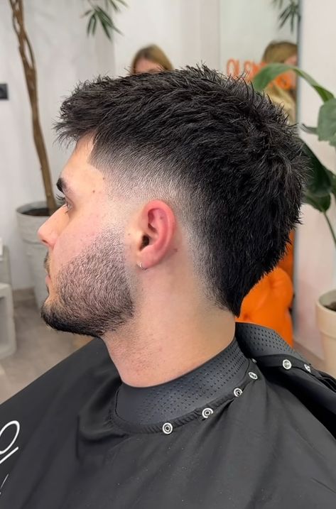 Haircut Ideas For Short Hair Men, Men’s Undercuts, Formal Haircuts For Men, Mens Skin Fade Haircut Short, French Fringe Men, Mid Fade V Cut, Mid Short Hair Men, Fridge Haircut Men, Bad Haircuts Men