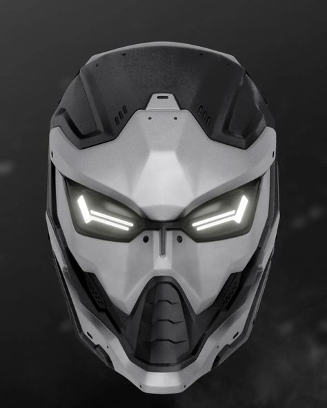 Futuristic Mask Cyberpunk, Ninja Mask Design, Futuristic Mask Concept Art, Full Face Mask Design Art, Full Face Mask Design Ideas, Cool Mask Designs, Sci Fi Helmet Design, Full Mask Design, Scifi Mask