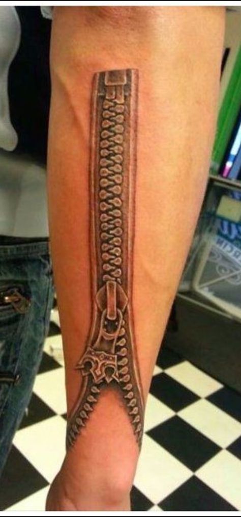 Zipper Tattoos, Zipper Tattoo, Geometric Tattoo Leg, Scars Tattoo, Tattoo Over Scar, Hyper Realistic Tattoo, Optical Illusion Tattoo, Scar Tattoo, Geniale Tattoos