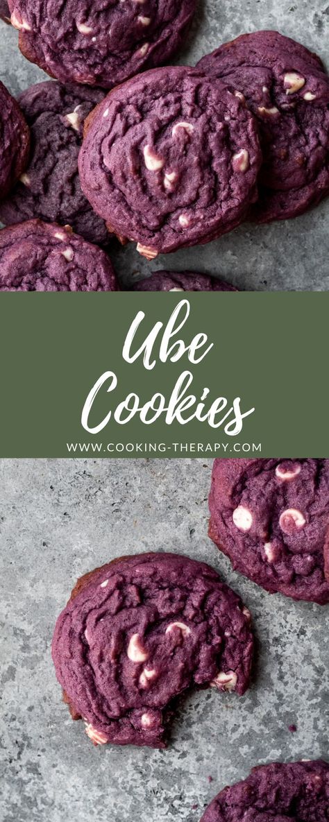 Ube Cookies Chocolate Chips, Ube Cookies Filipino Desserts, Ube Hopia Recipe, Ube Cake Pops, Philippine Cookies, Healthy Ube Recipes, How To Make Ube, Ube Recipes Baking, Vegan Ube Cookies